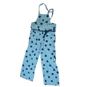 Adorable cute polka dot sparrow birds overalls jumpsuit